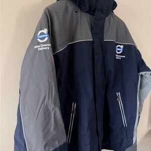 Volvo Men's Blue and Gray Ski Jacket Rare OEM Winter Coat Warm